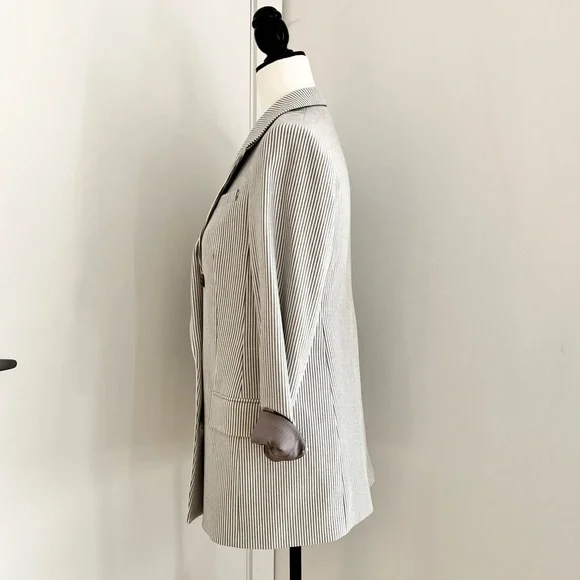 Aritzia Babaton Atelier Samuel Check Blazer | Size 4 | Espace/Grey Stripe - Picture 9 of 15